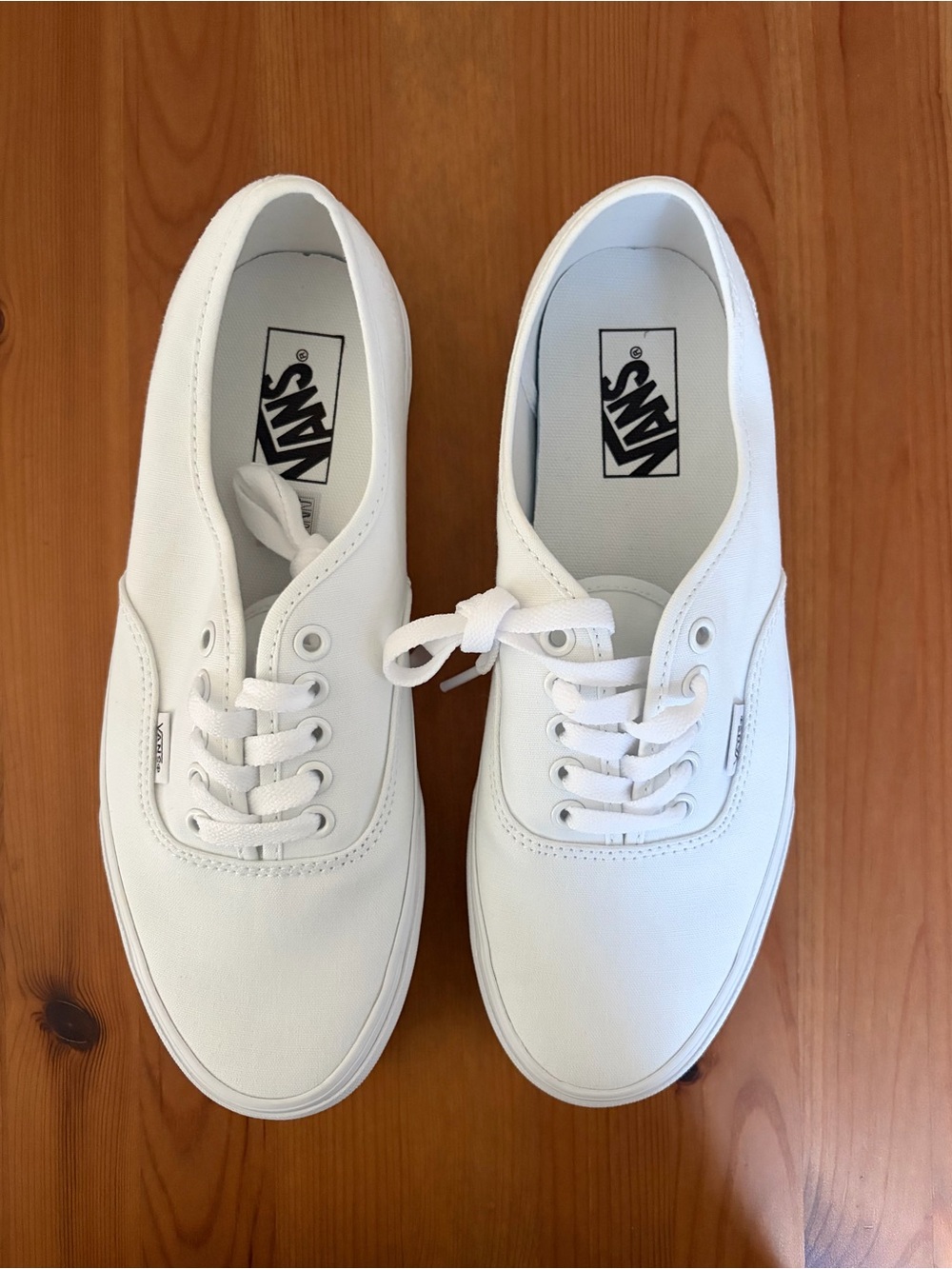 New in Box Vans White Authentic Canvas Unisex Shoes Sneakers Mens 8.5 Womens 10